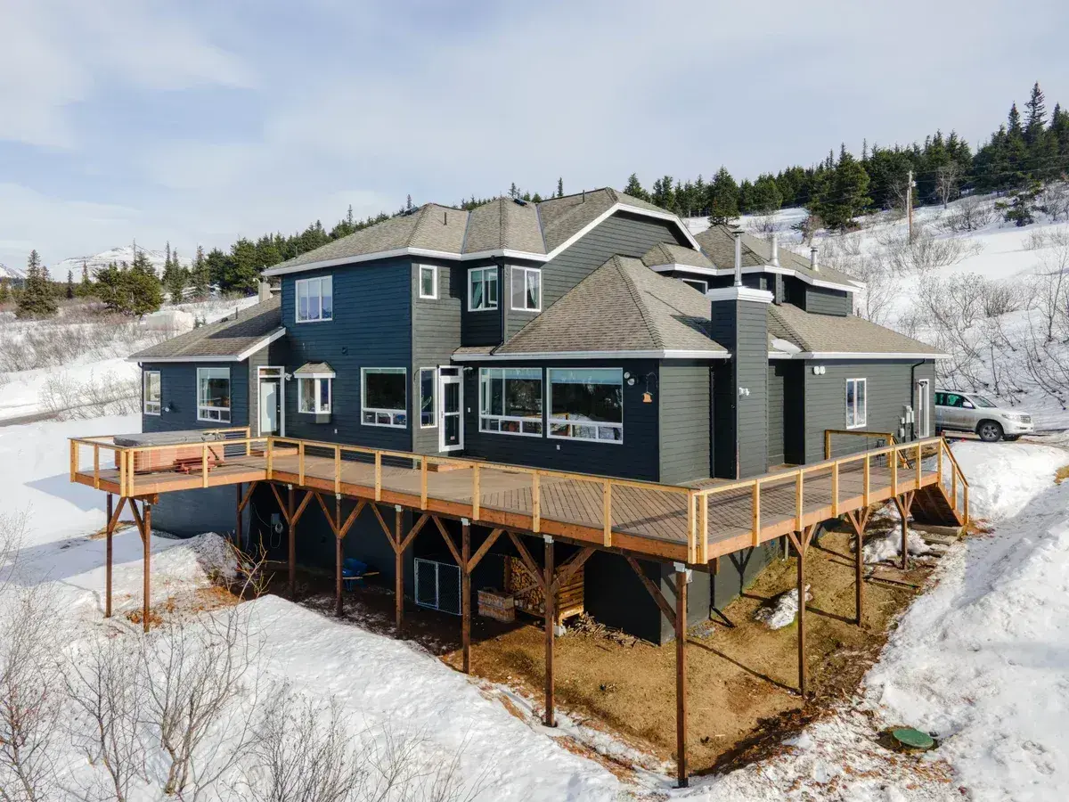 Aerial view of new custom deck