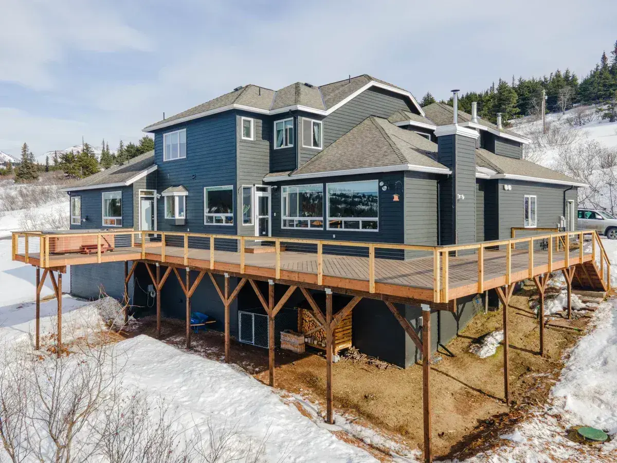 Aerial detail of deck and railing