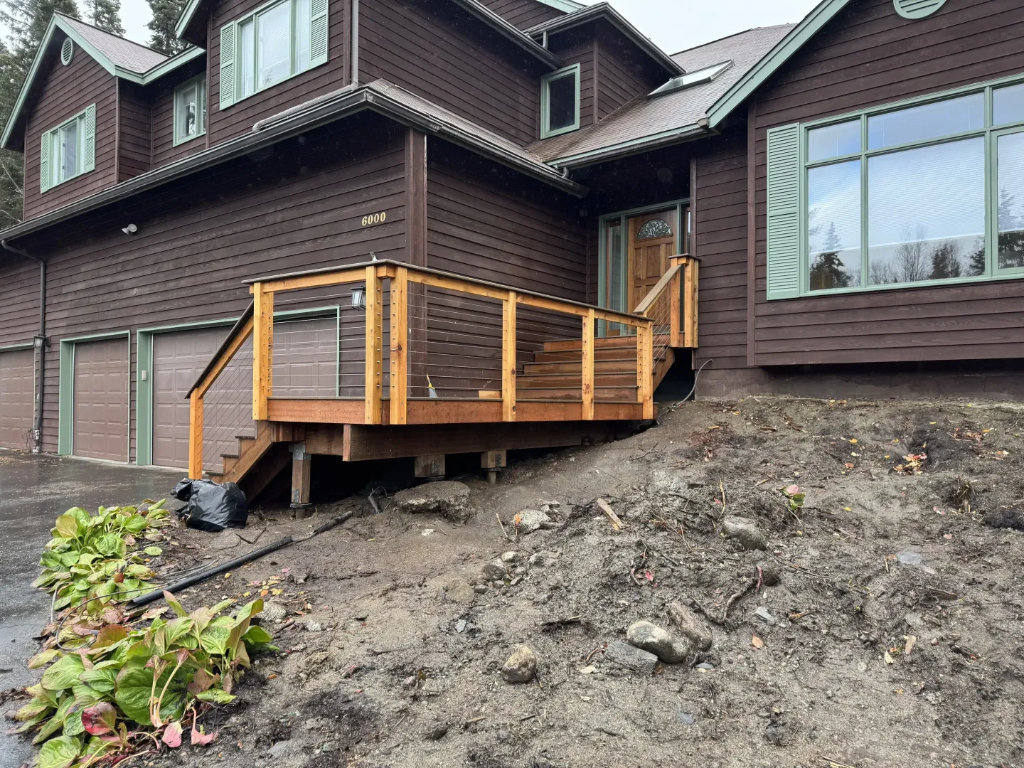 Ground-level deck view